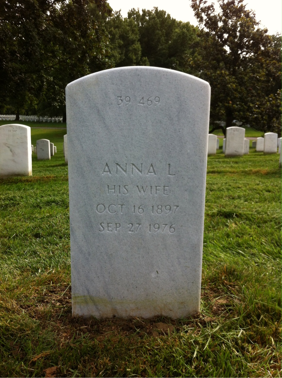 Back of headstone — William H Campbell