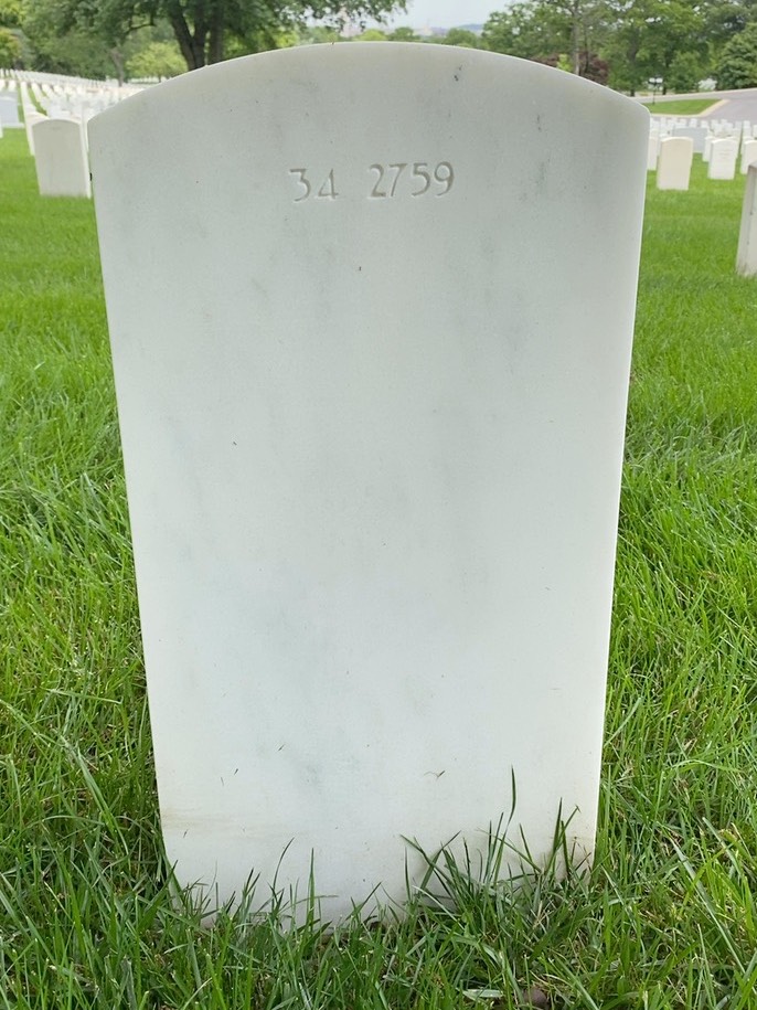 Back of headstone — Kenneth Atherton