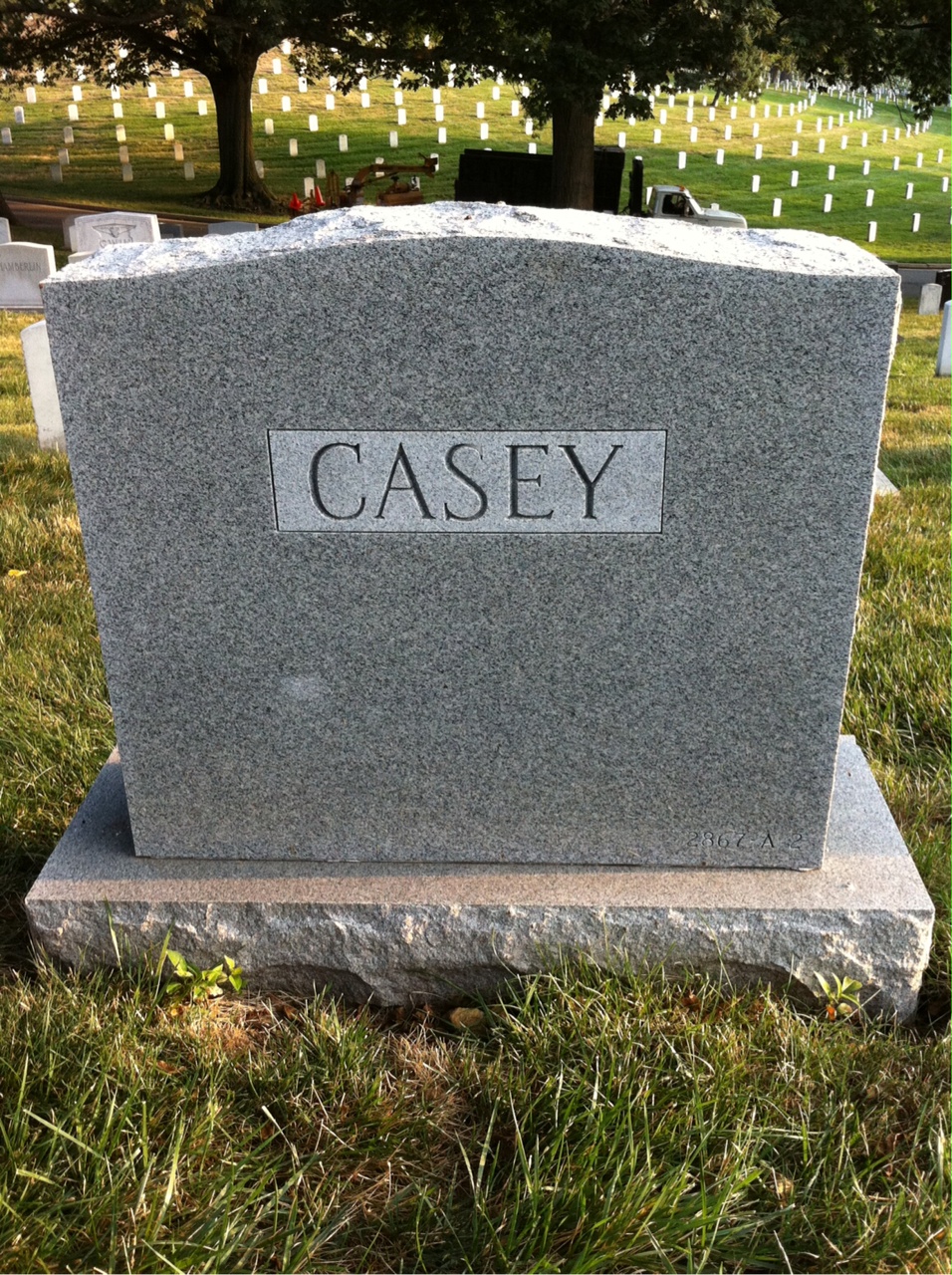 Back of headstone — Clare Casey