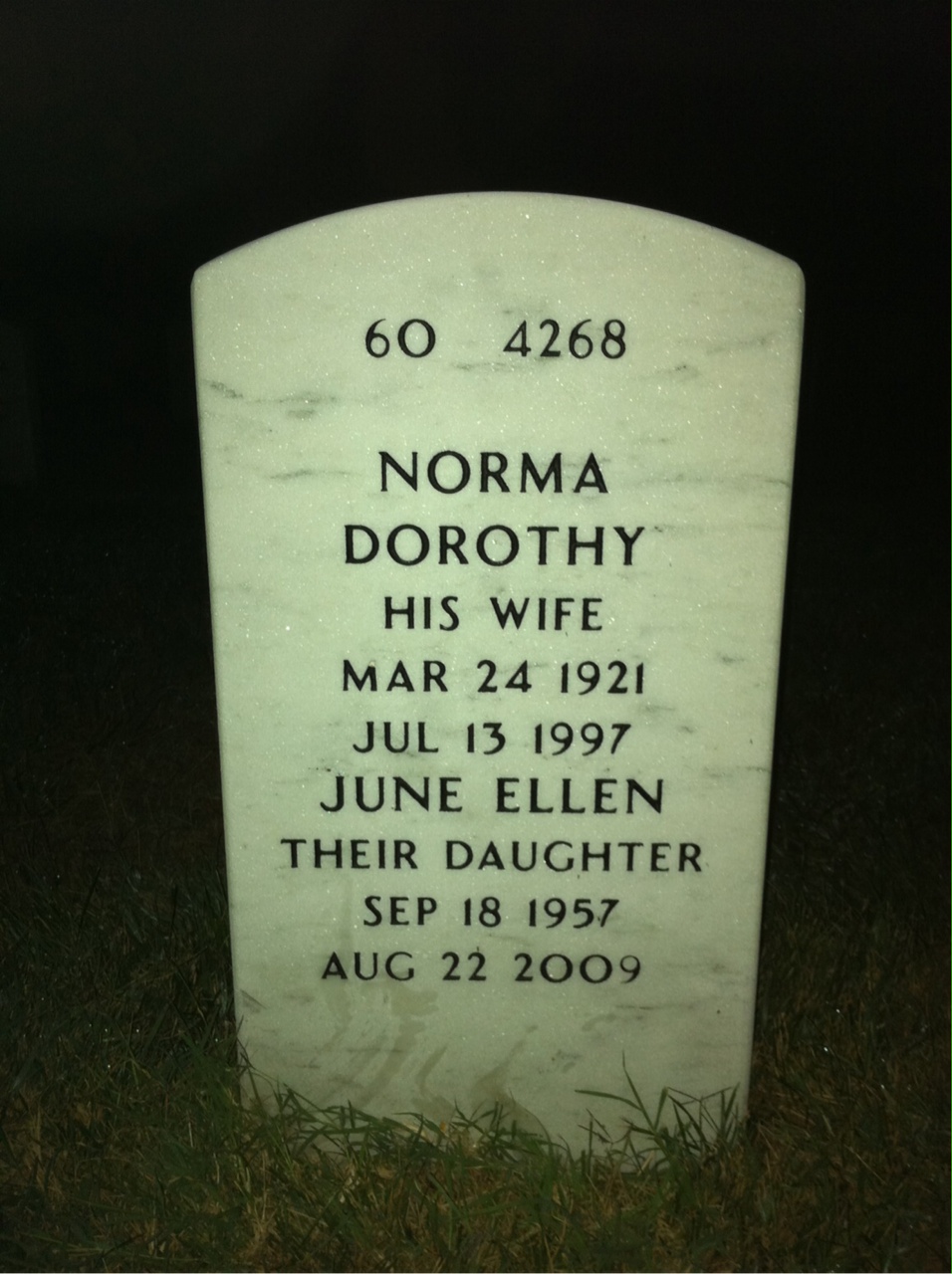 Back of headstone — George Furber