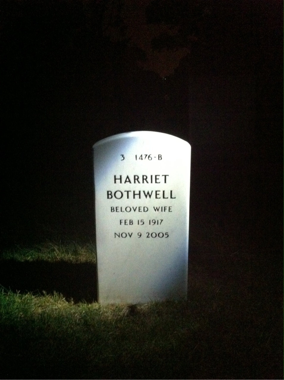Back of headstone — Hugh Guthrie