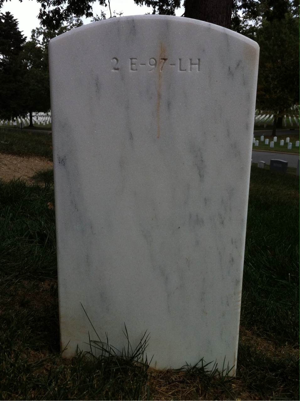 Back of headstone — Glenn Myers