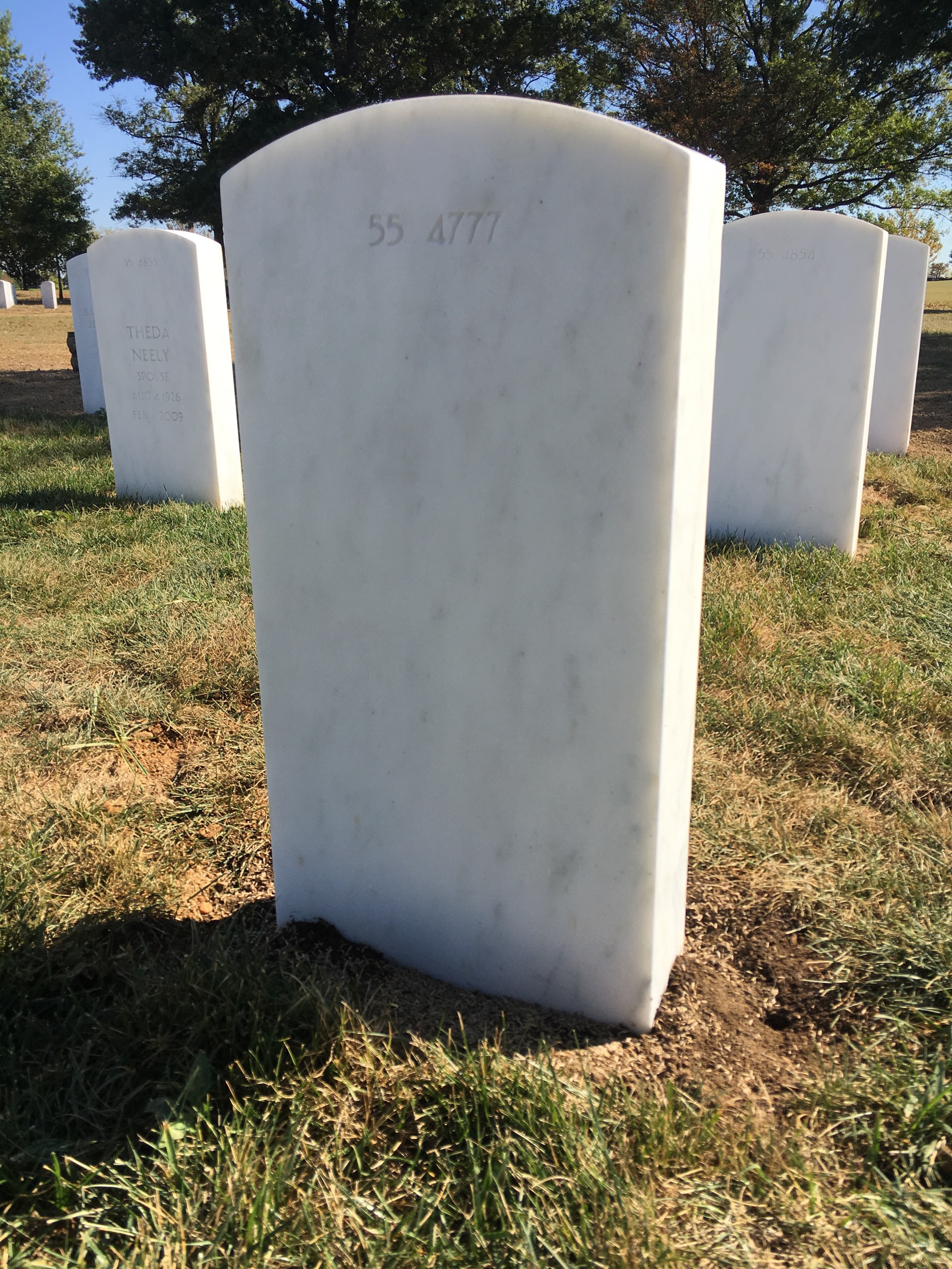 Back of headstone — George W Case