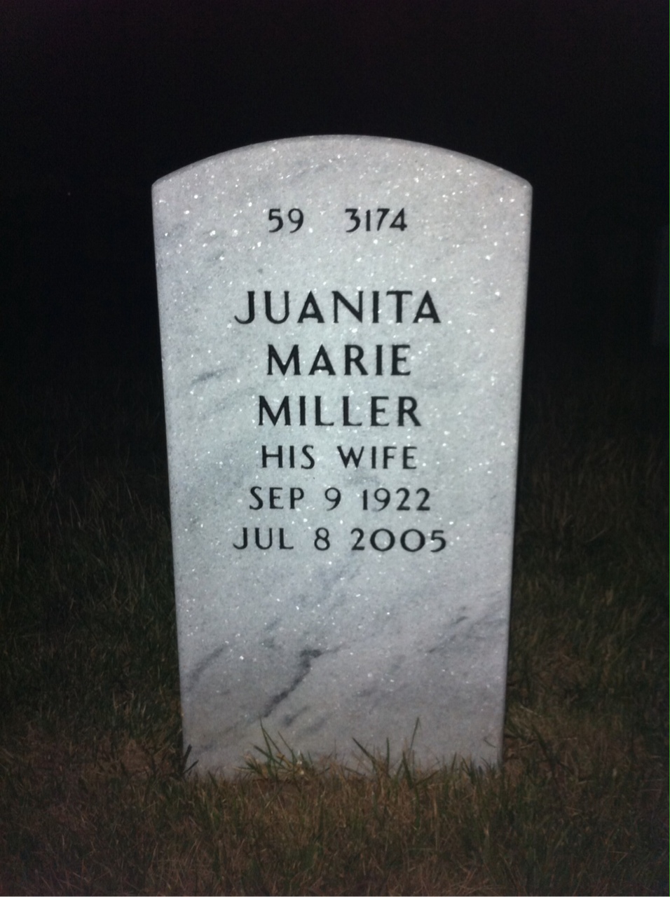 Back of headstone — Paul Wingeier