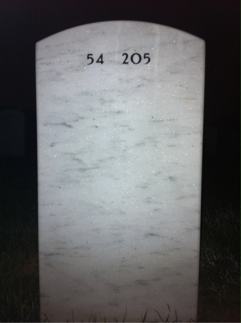 Back of headstone — Luther Rinehart