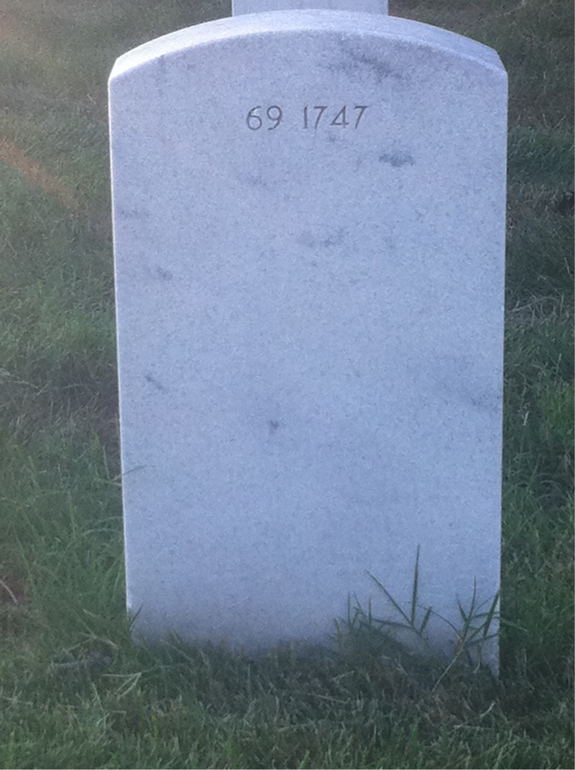 Back of headstone — William S Phillips