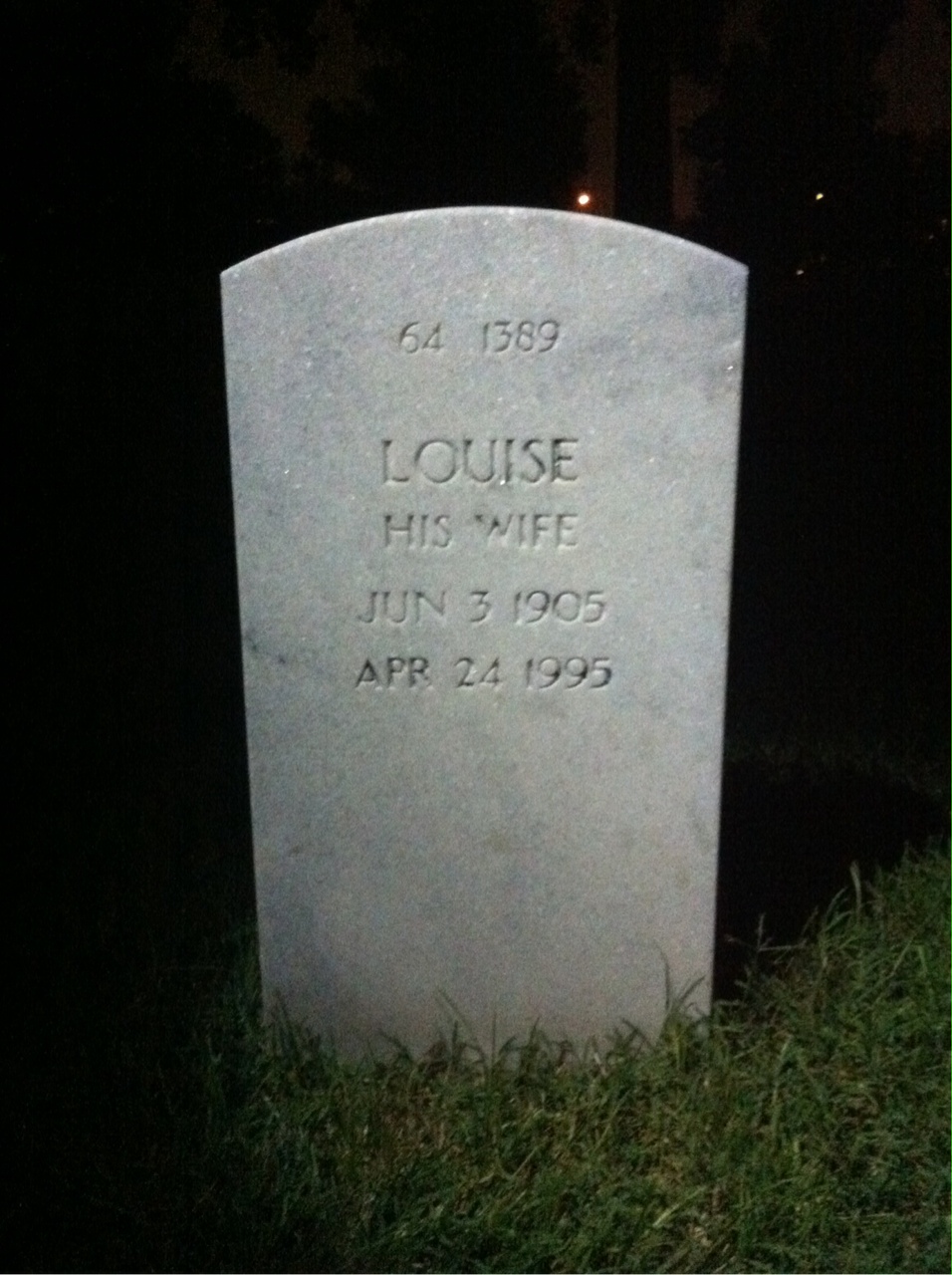 Back of headstone — Frank Amodei