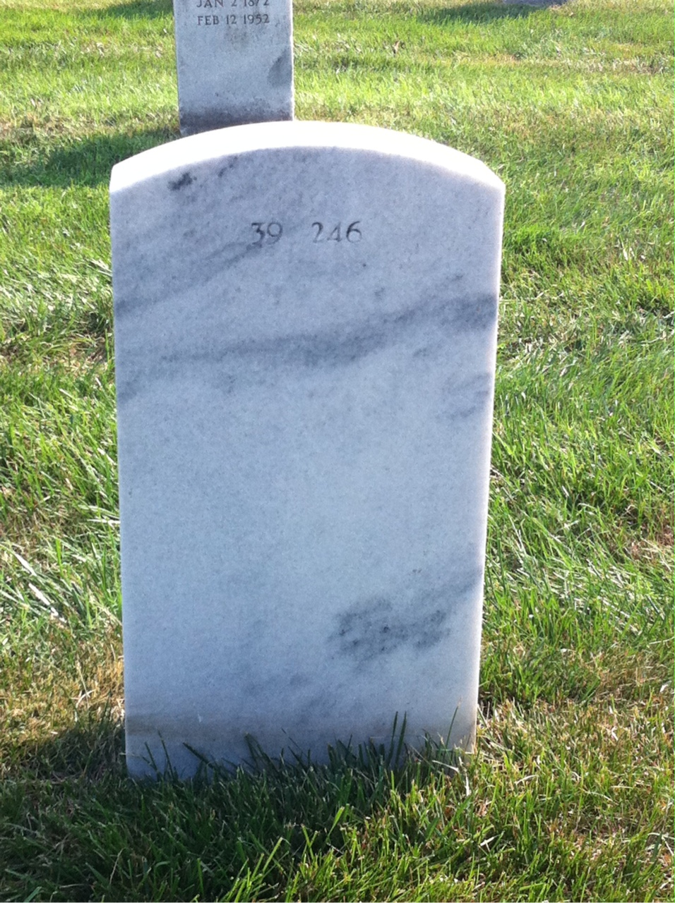Back of headstone — Charles Alexander
