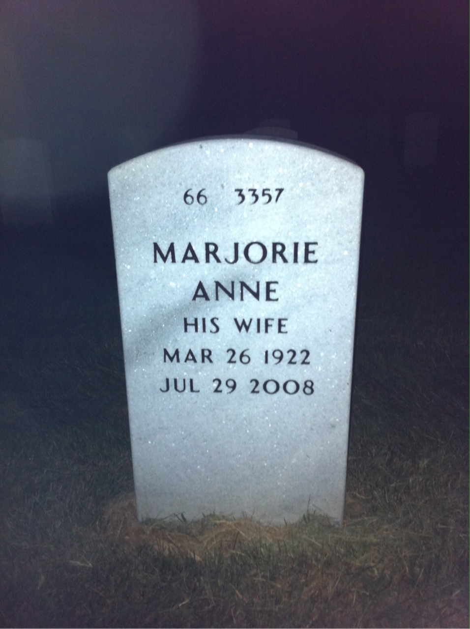 Marjorie Ryder headstone back