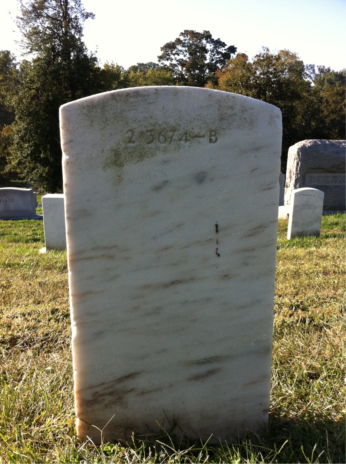 Back of headstone — Edward Ardery