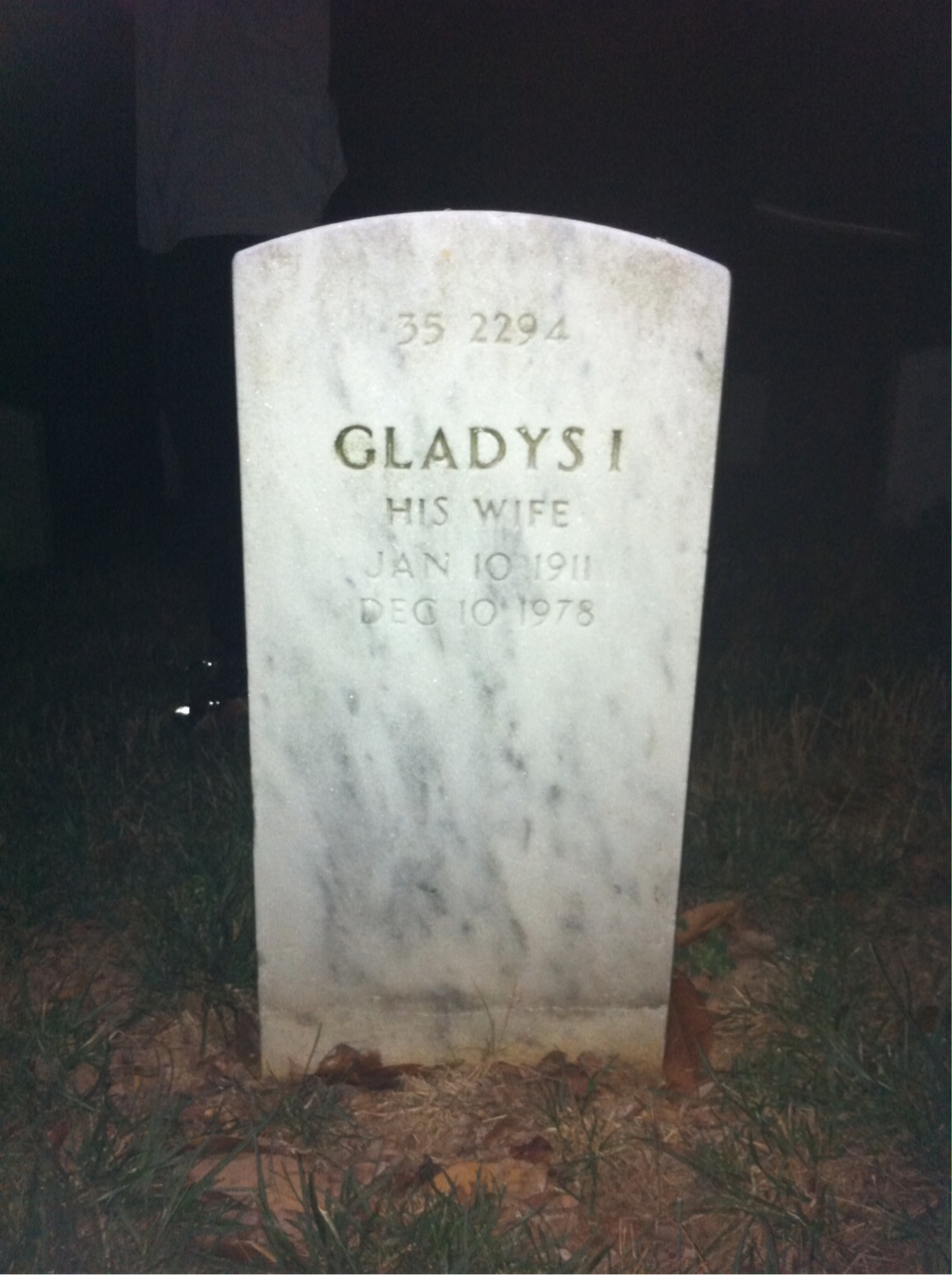 Back of headstone — Clarence Allen