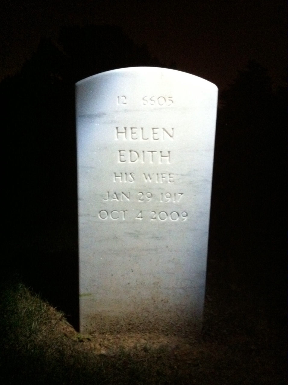 Back of headstone — Emerson Denton