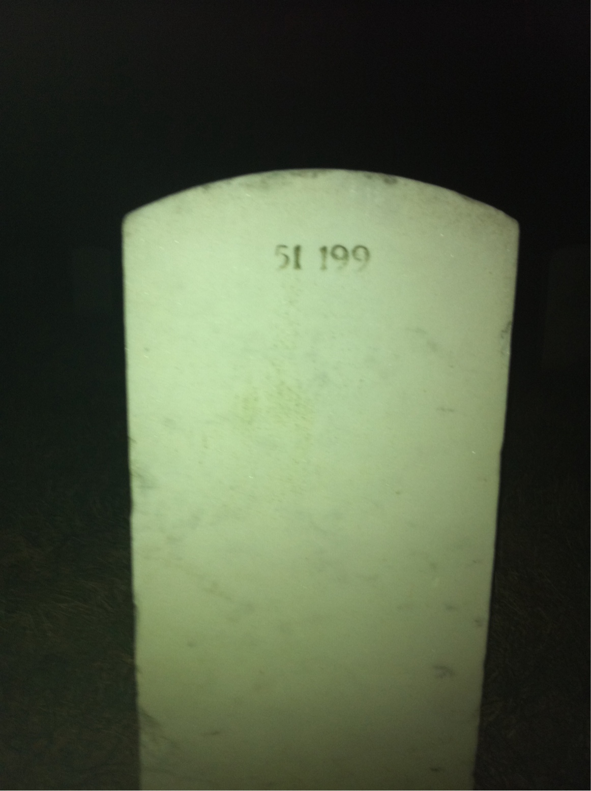 Back of headstone — William T Davis