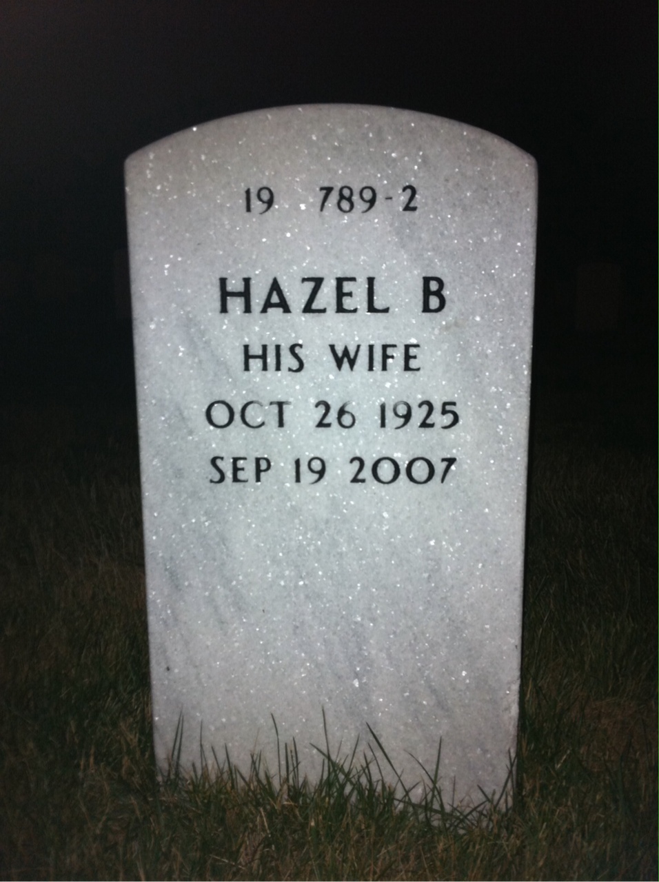 Back of headstone — William Rice