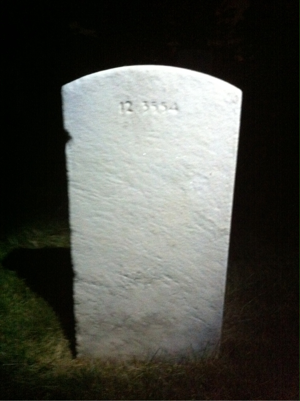 Back of headstone — Hugh Adams