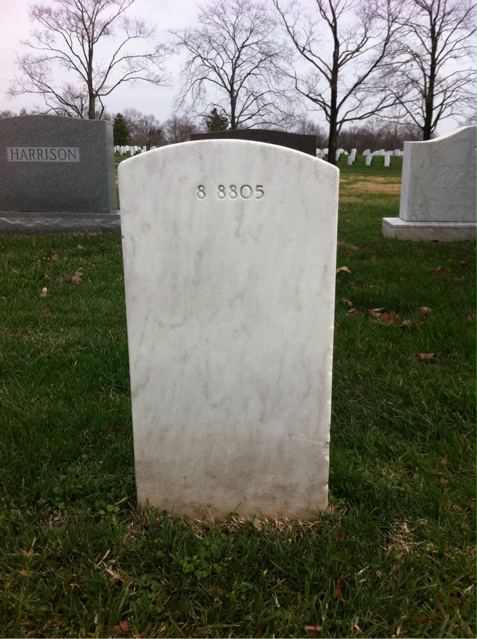 Back of headstone — Granville Moore