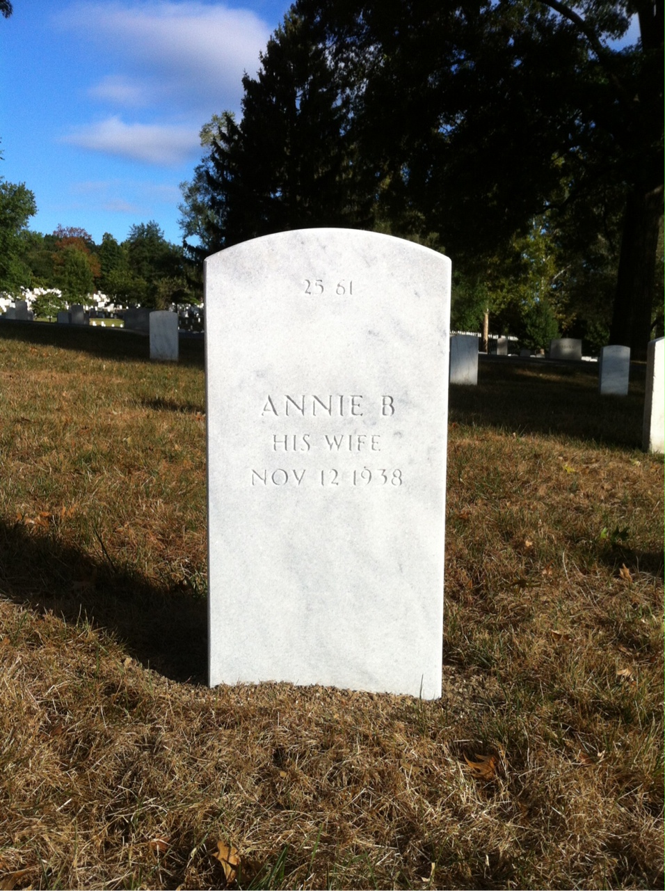 Back of headstone — Austin Banks