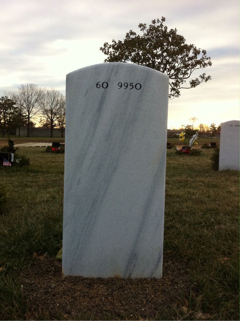 Back of headstone — Trent Blankenship