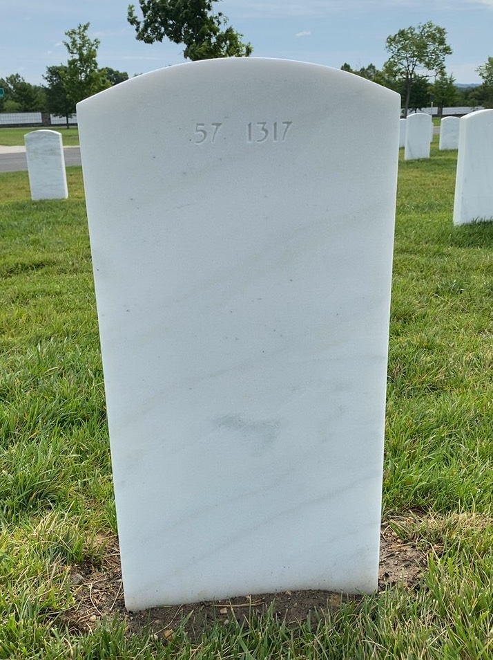 Back of headstone — Joseph Morris