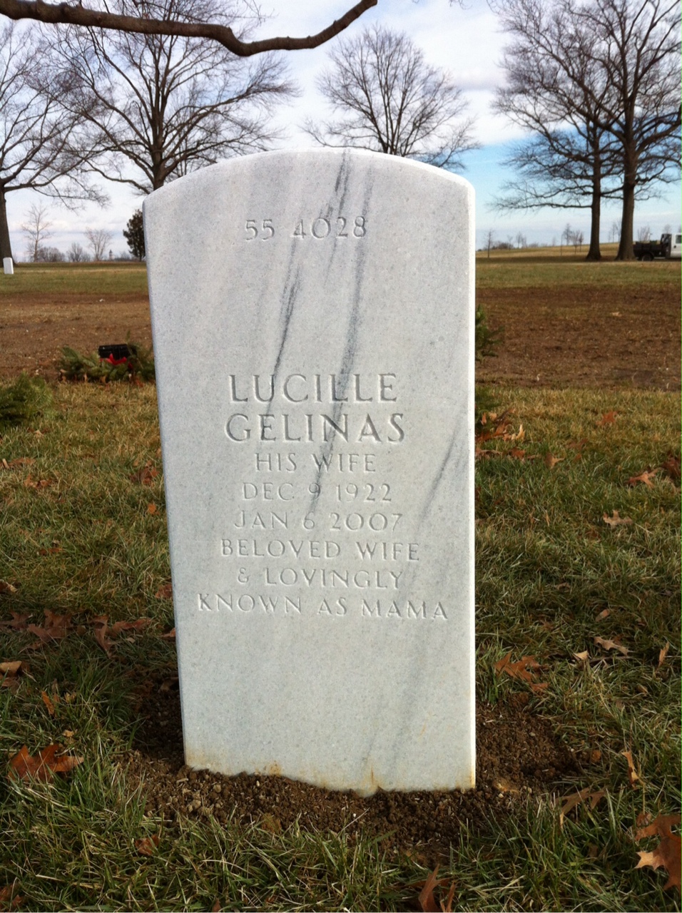 Back of headstone — Horace Mitchell
