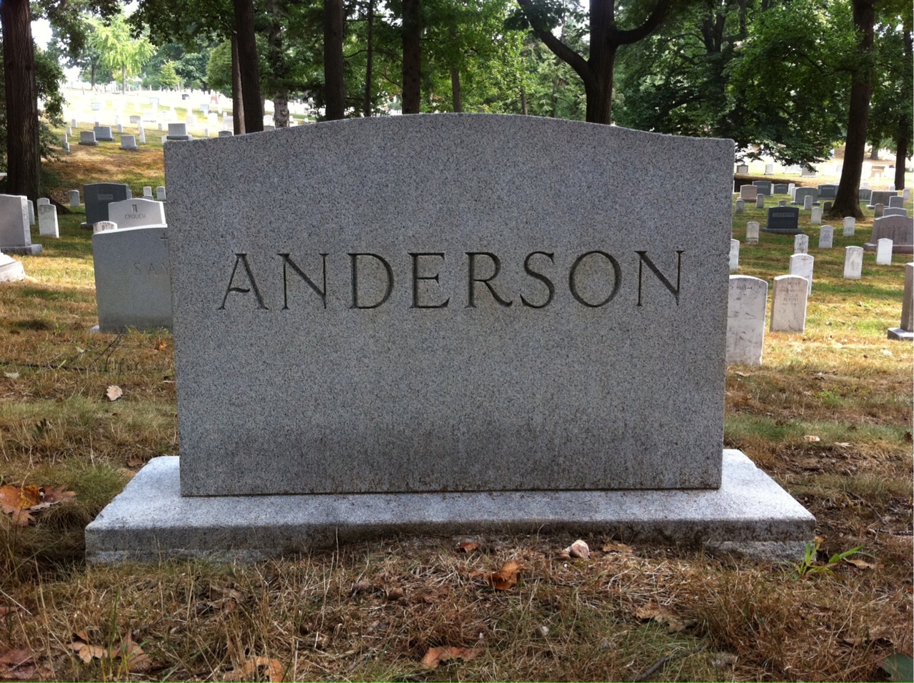Back of headstone — Lesley Anderson