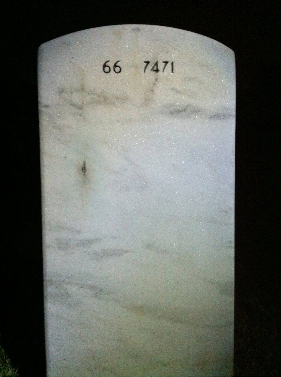 Back of headstone — Donald Huguley