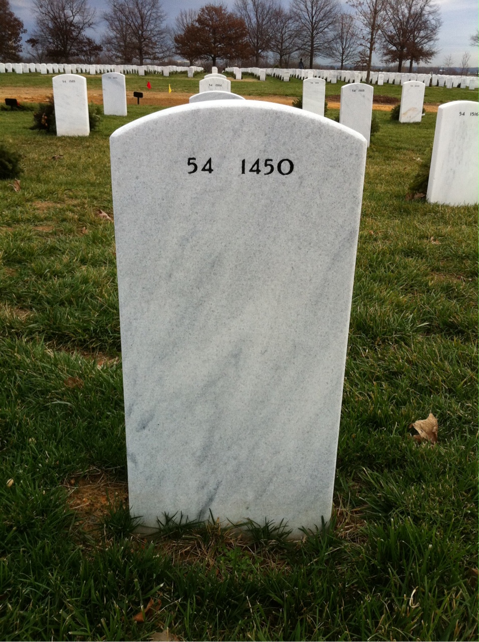 Back of headstone — Cletus A Gallagher
