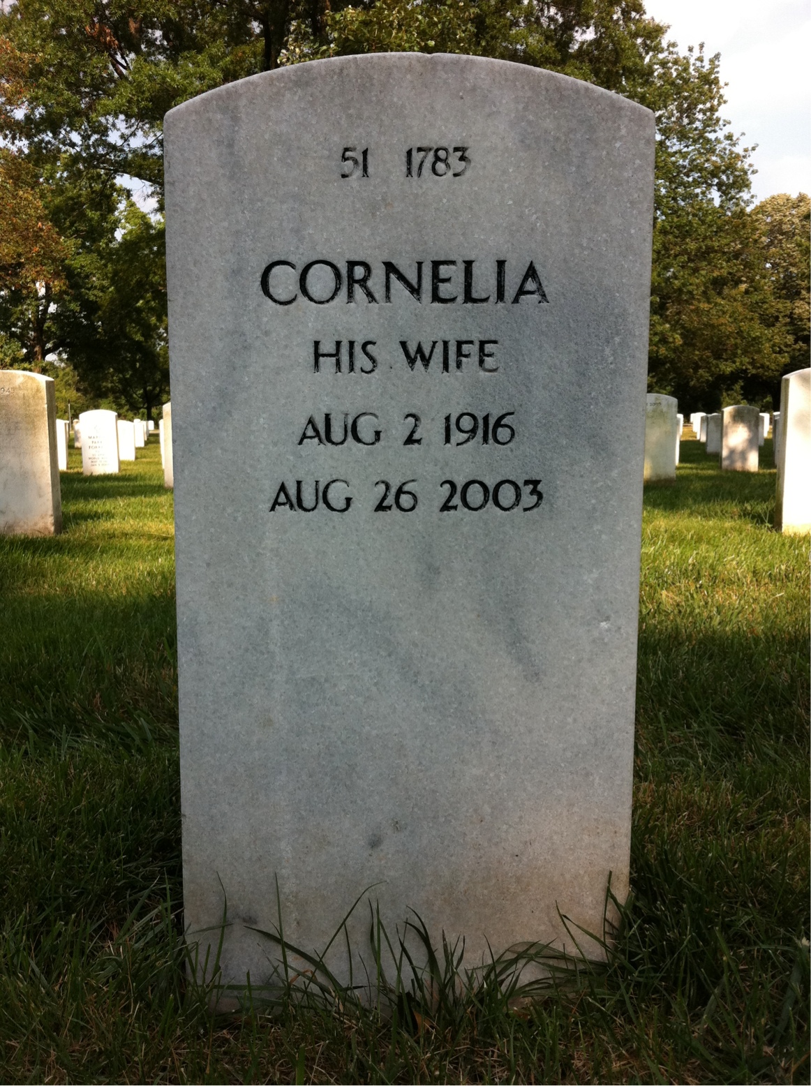 Back of headstone — Joseph Morper