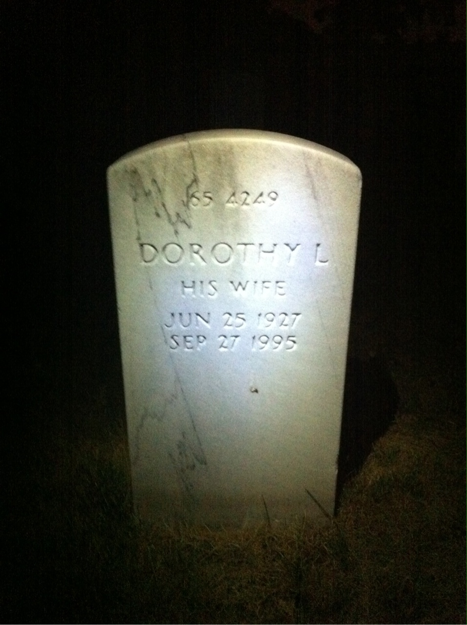 Back of headstone — John Moore