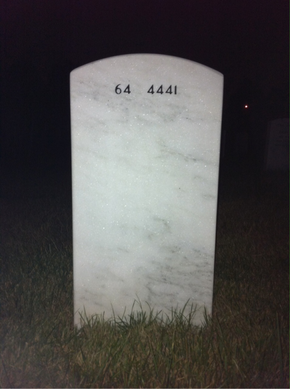 Back of headstone — James Ervin