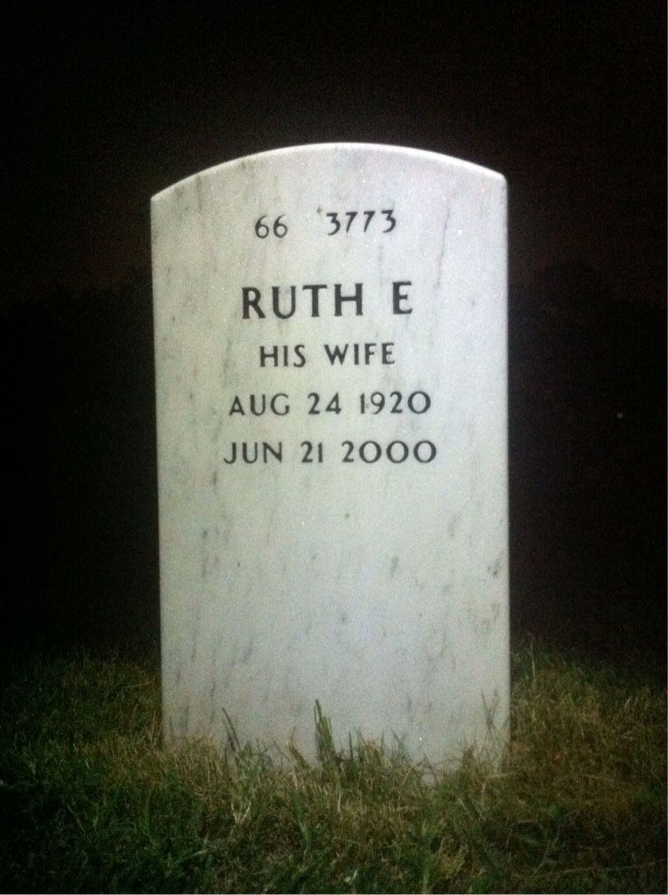 Back of headstone — Raymond Miller