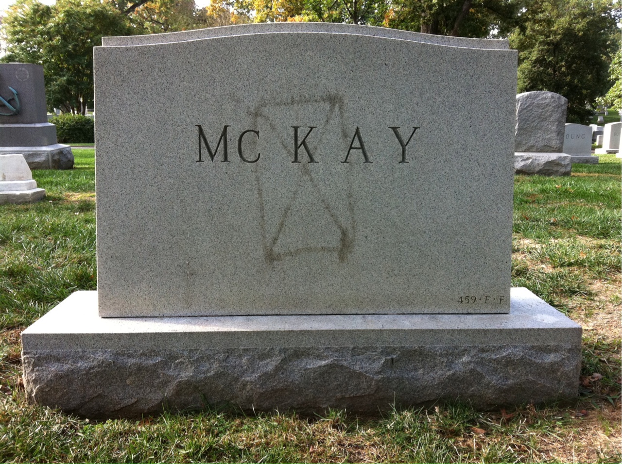 Back of headstone — Dessa Mckay