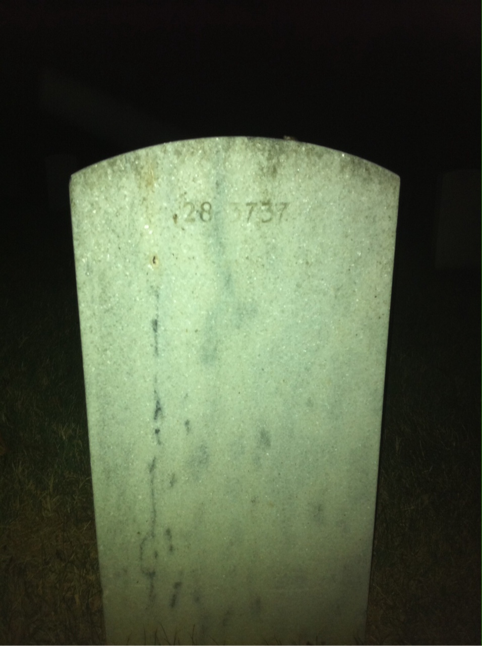 Back of headstone — Marguerite Ball