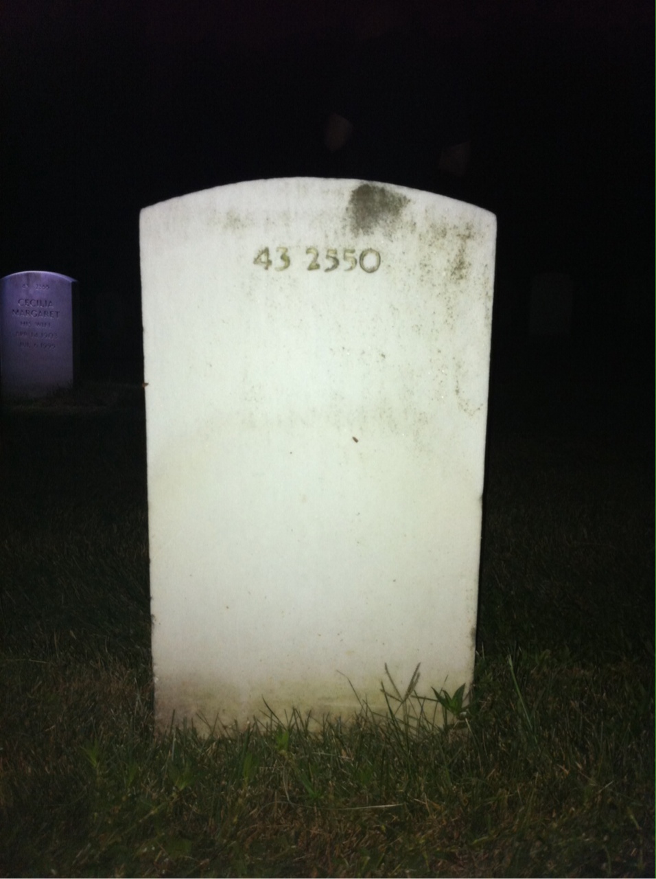 Back of headstone — Earnest Allen