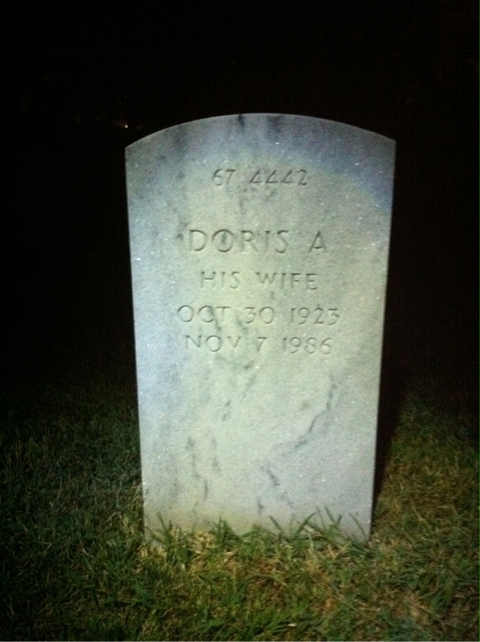 Back of headstone — Thomas J Wilson