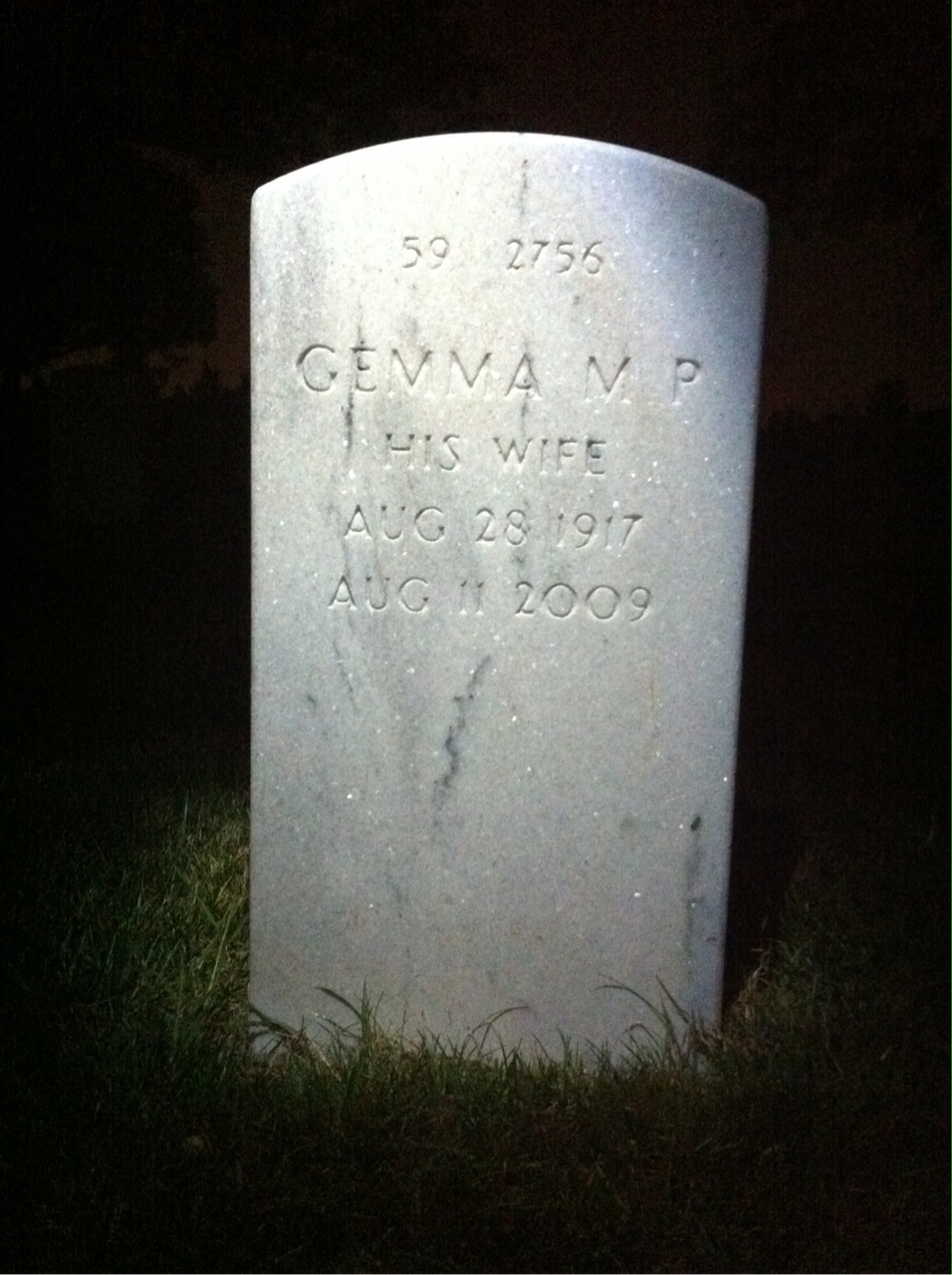 Back of headstone — Robert Berg