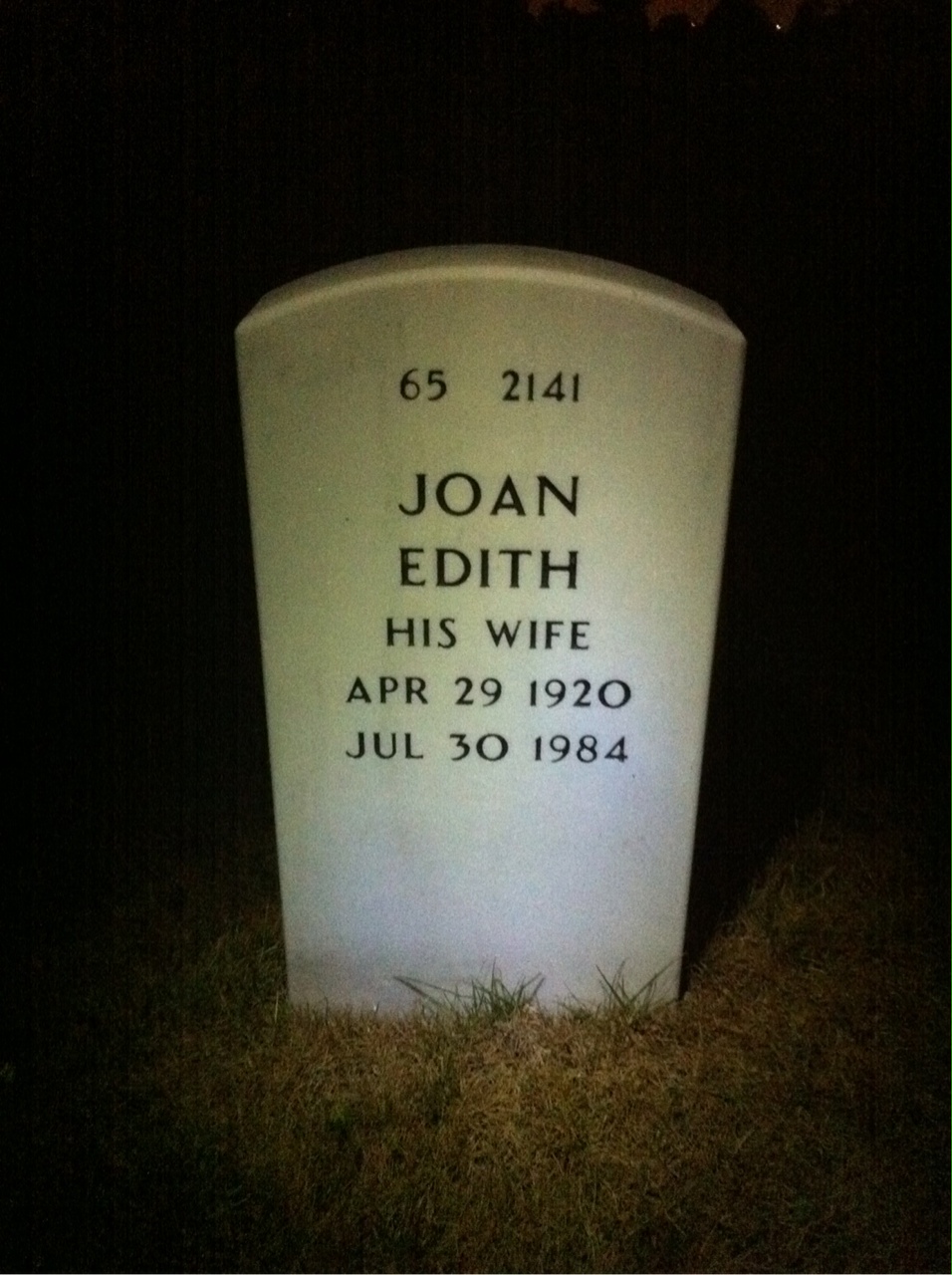 Back of headstone — Charles Shaw