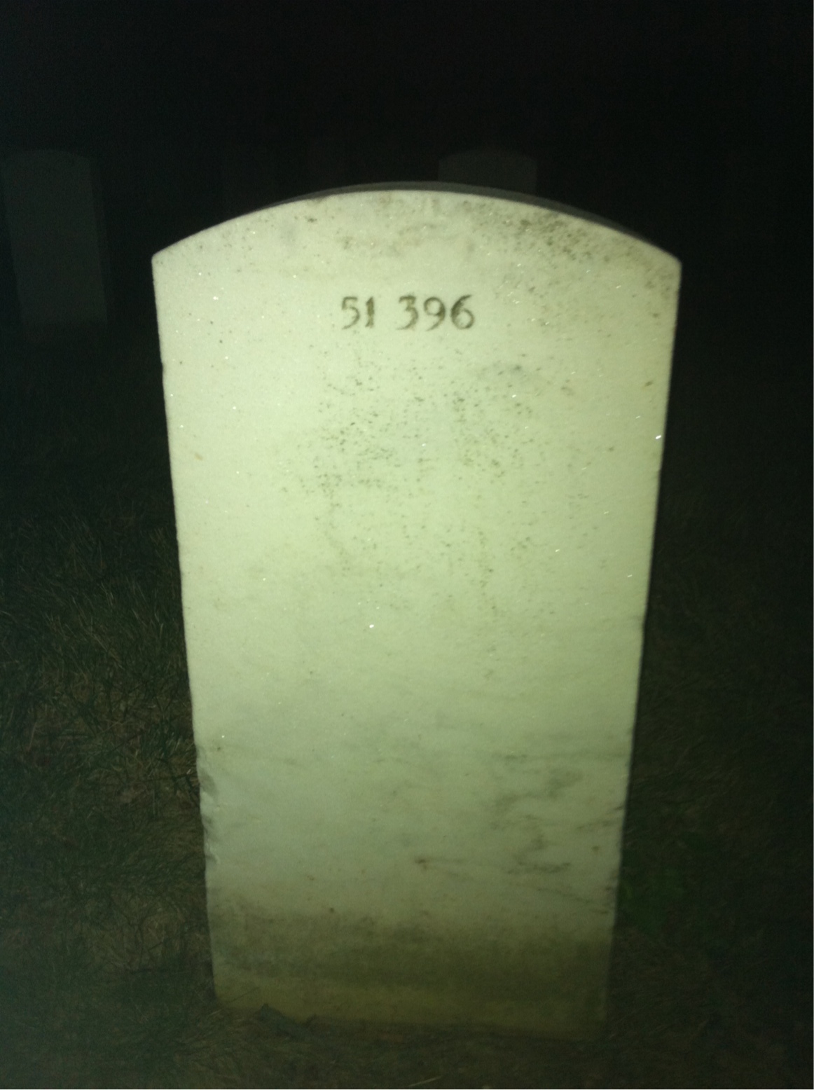 Back of headstone — William Lucious Harrison
