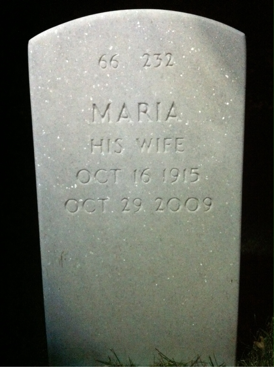 Back of headstone — Leo Toch