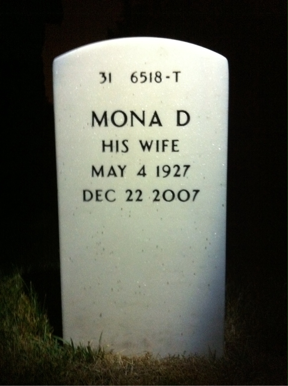 Back of headstone — Harold Wilkins