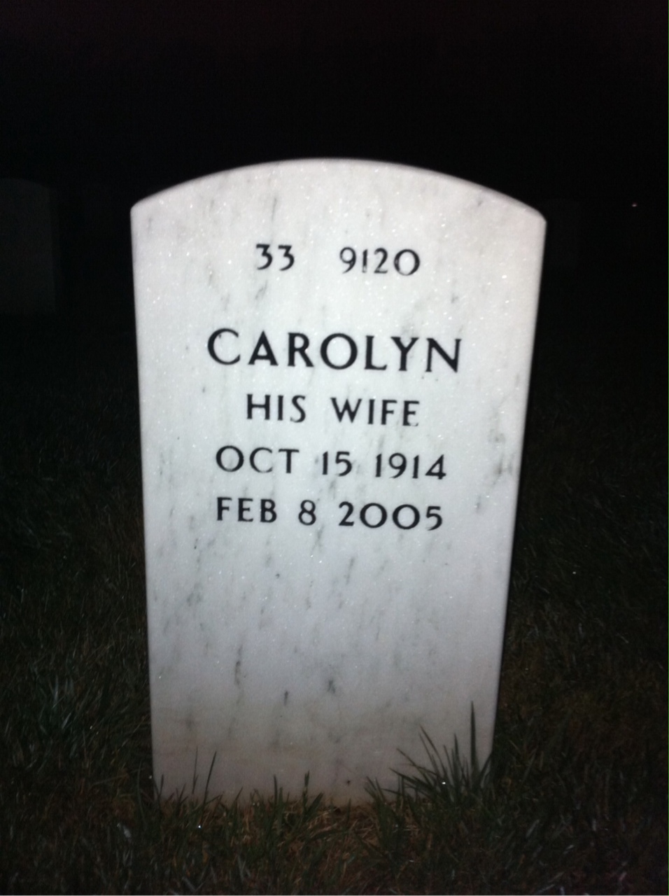Back of headstone — Warren Wilson