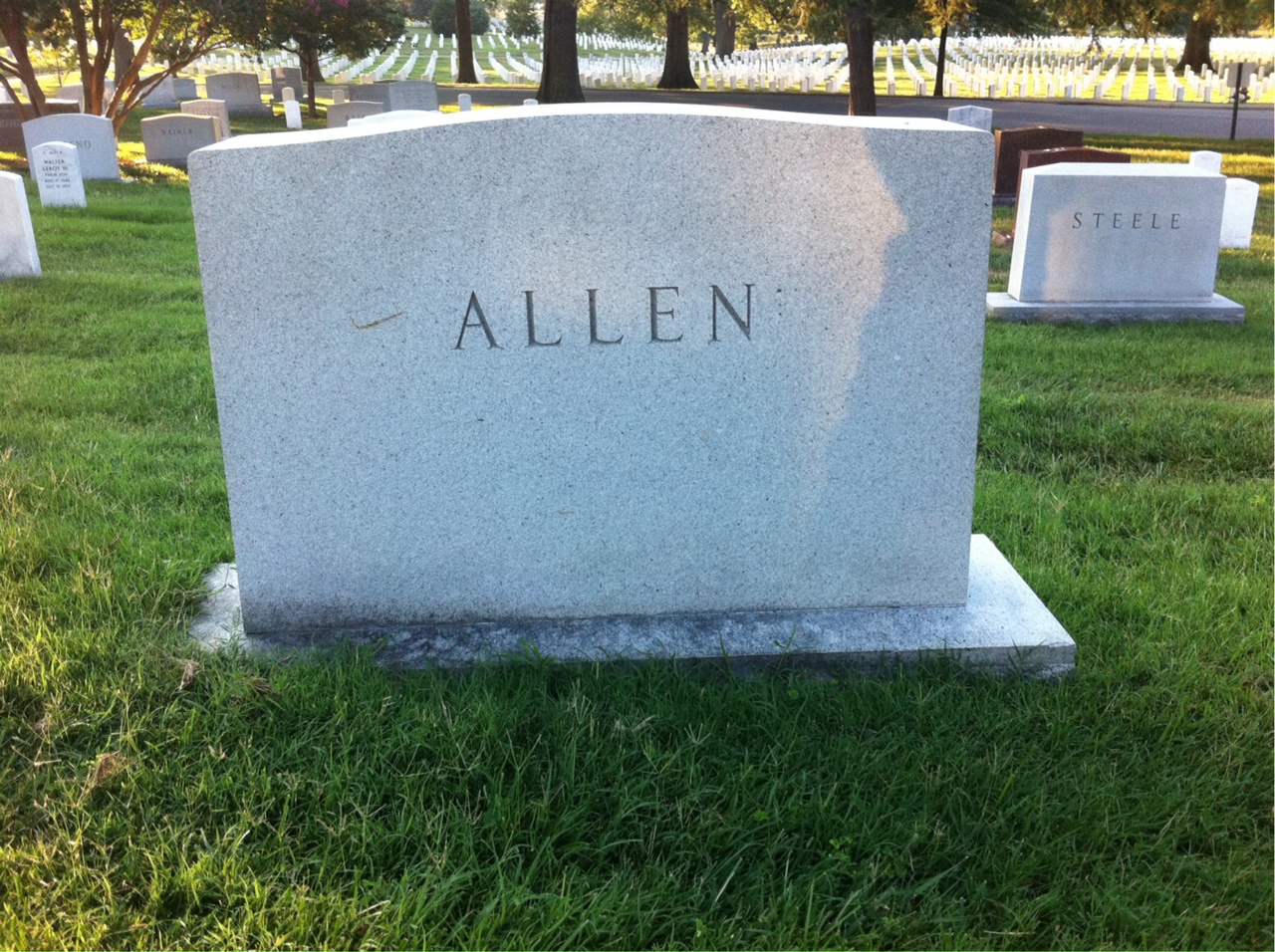 Back of headstone — Bessie Allen