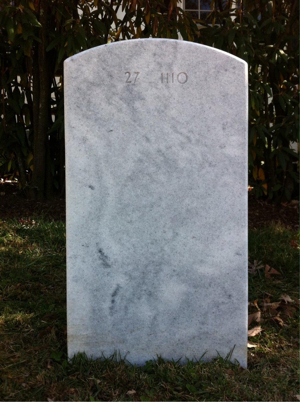 Back of headstone — P Adams