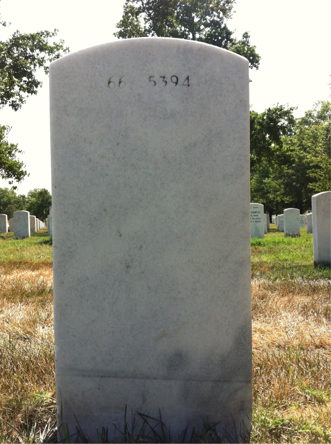Back of headstone — Leway Cary