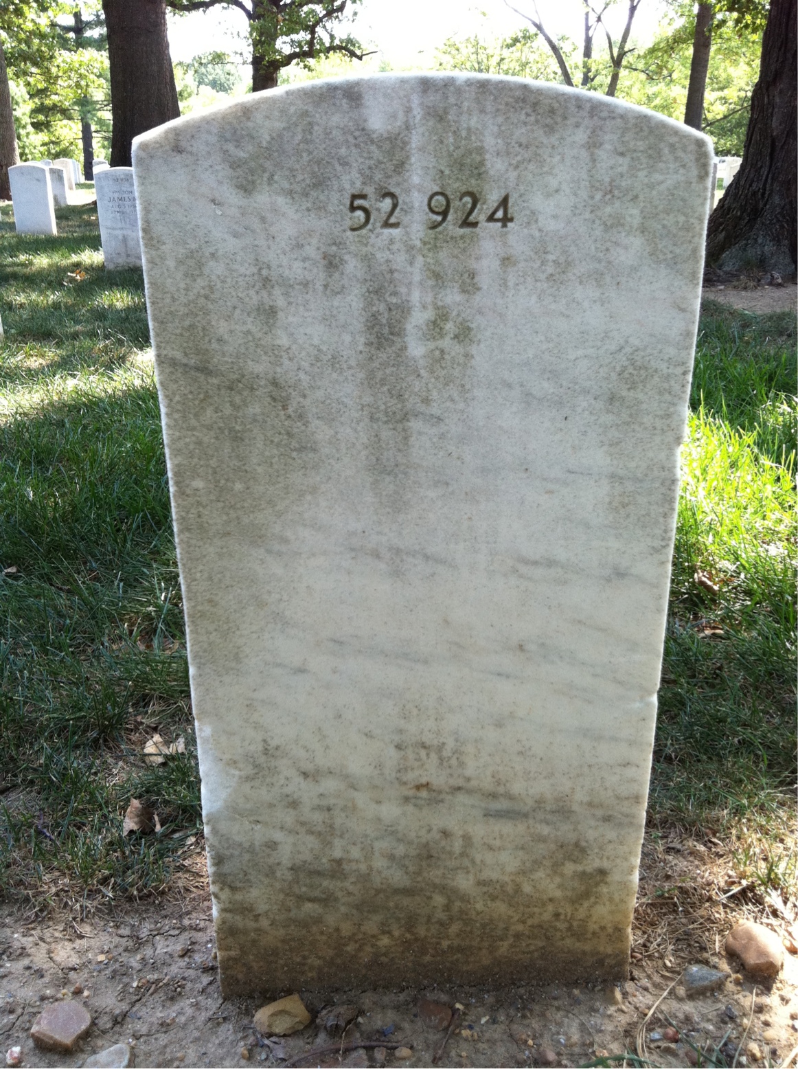 Back of headstone — William Miller