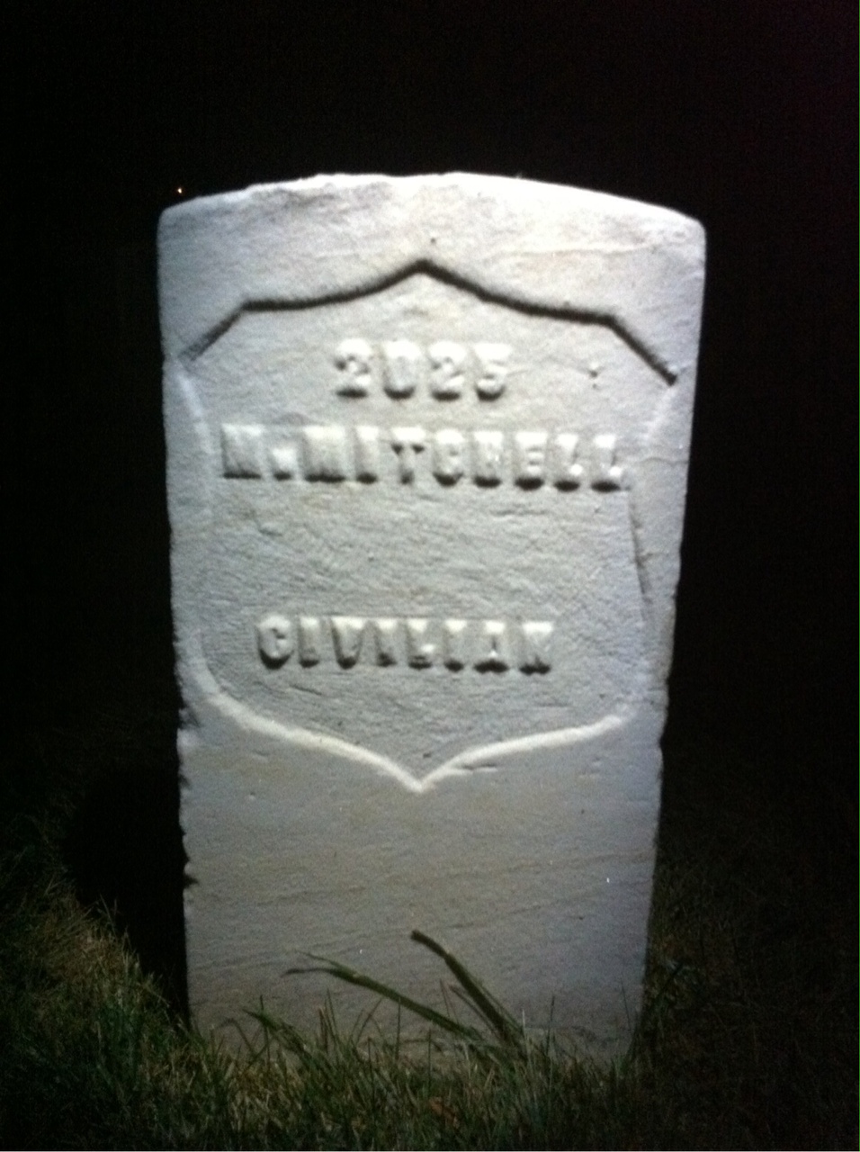 Back of headstone — Martha Mitchell