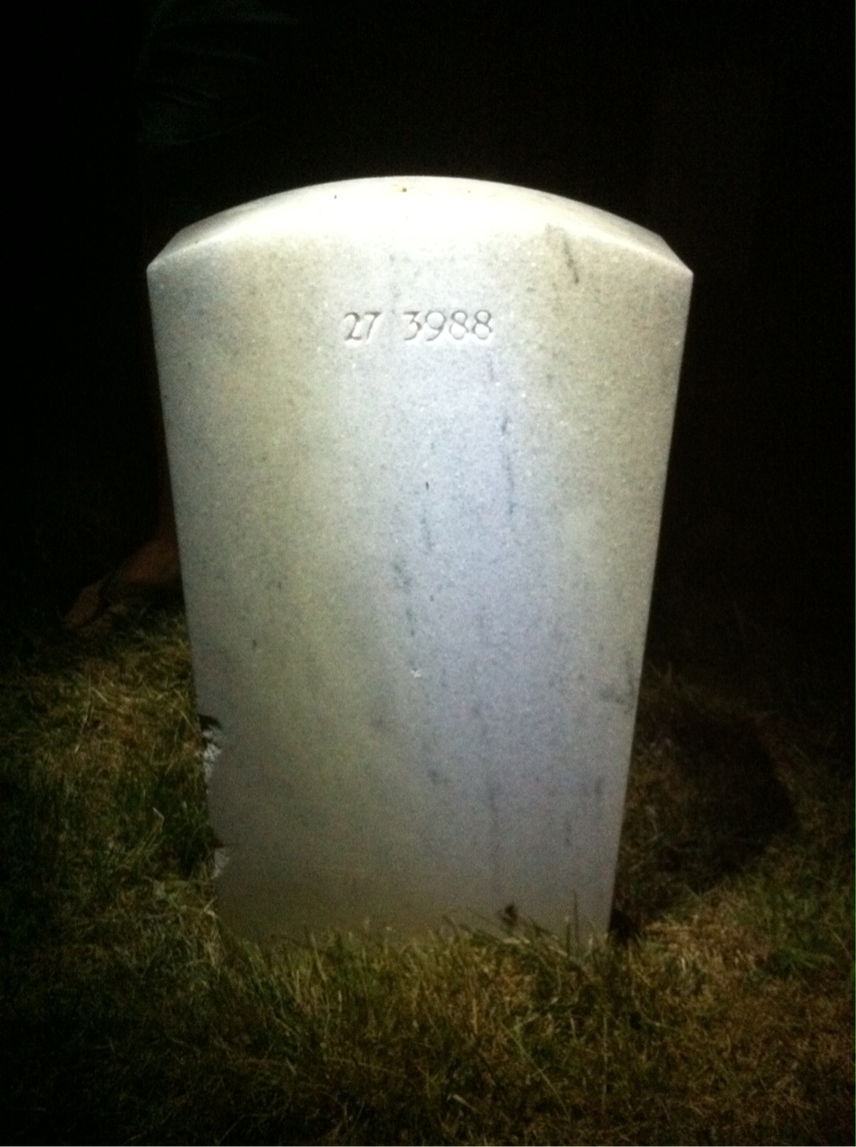 Back of headstone — Thomas Bailey