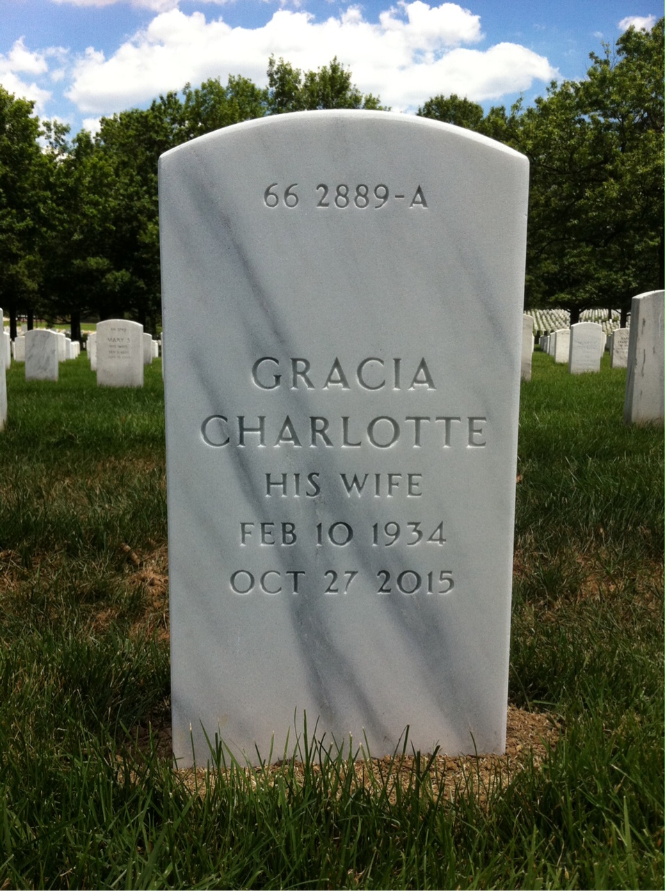 Back of headstone — William Lawrence Harper