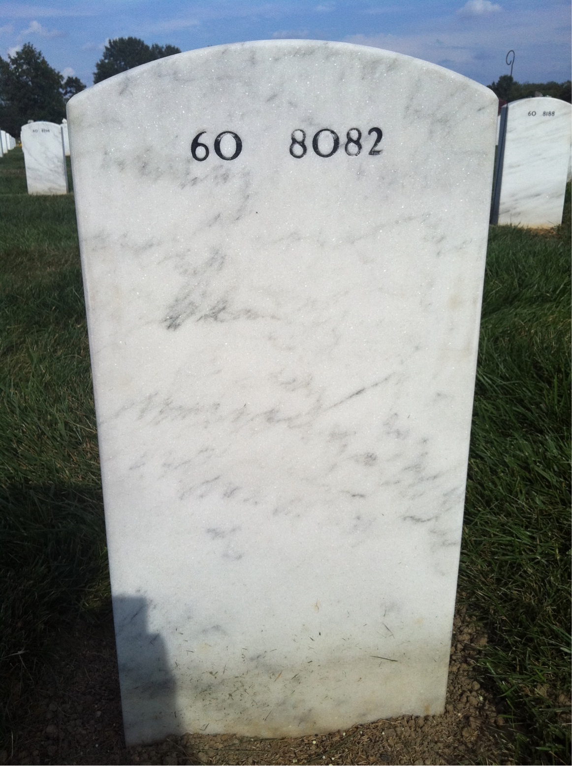 Back of headstone — Brian Grant