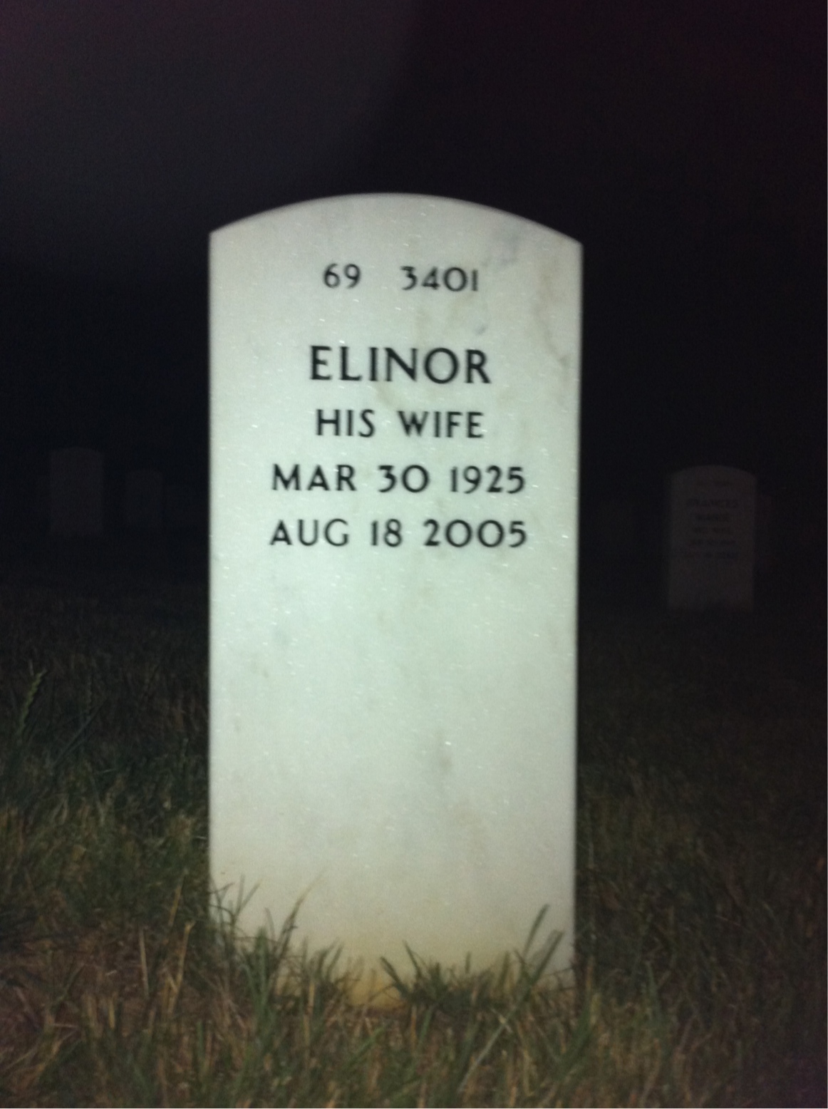 Back of headstone — William Wood
